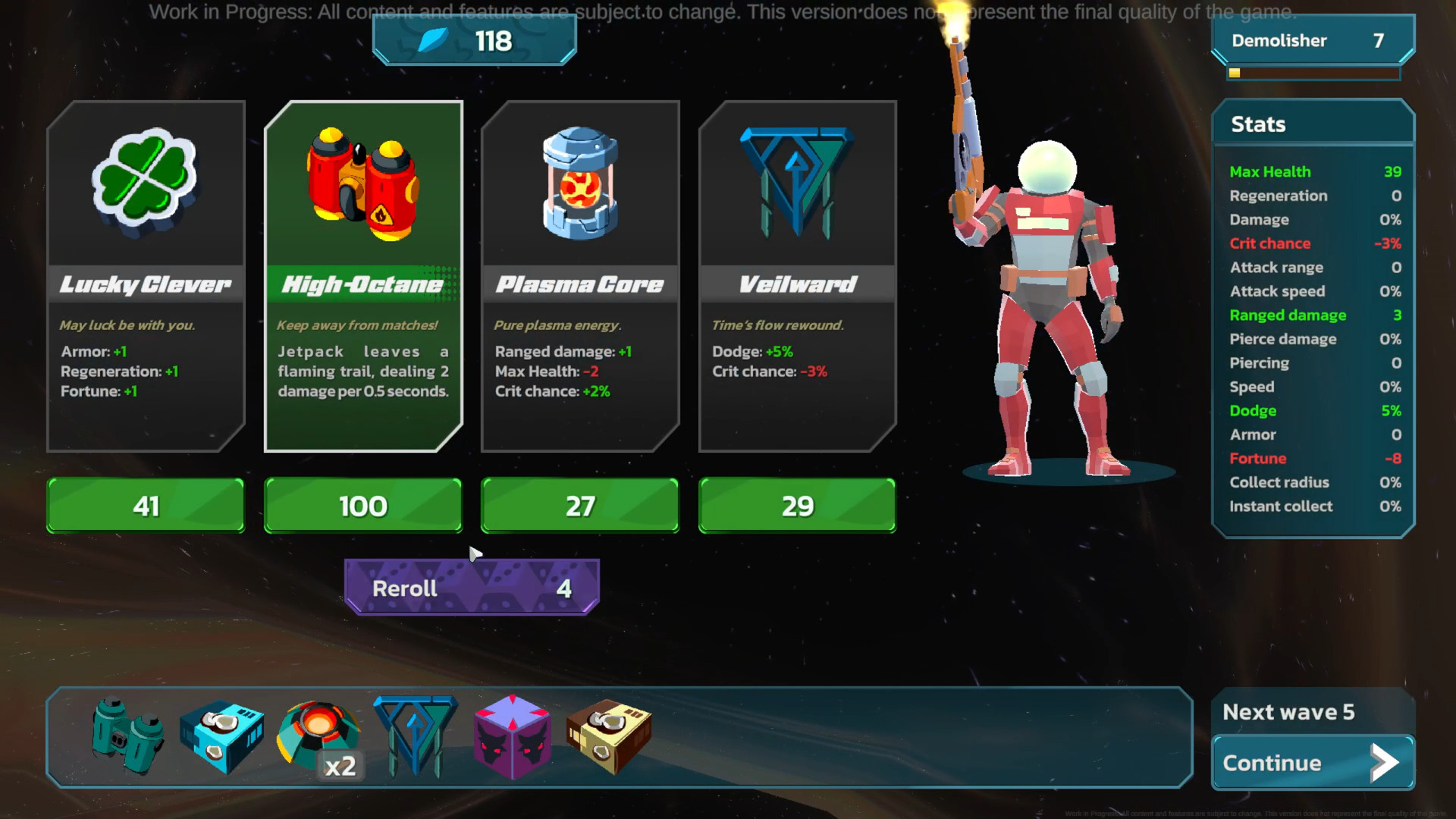 Shop interface