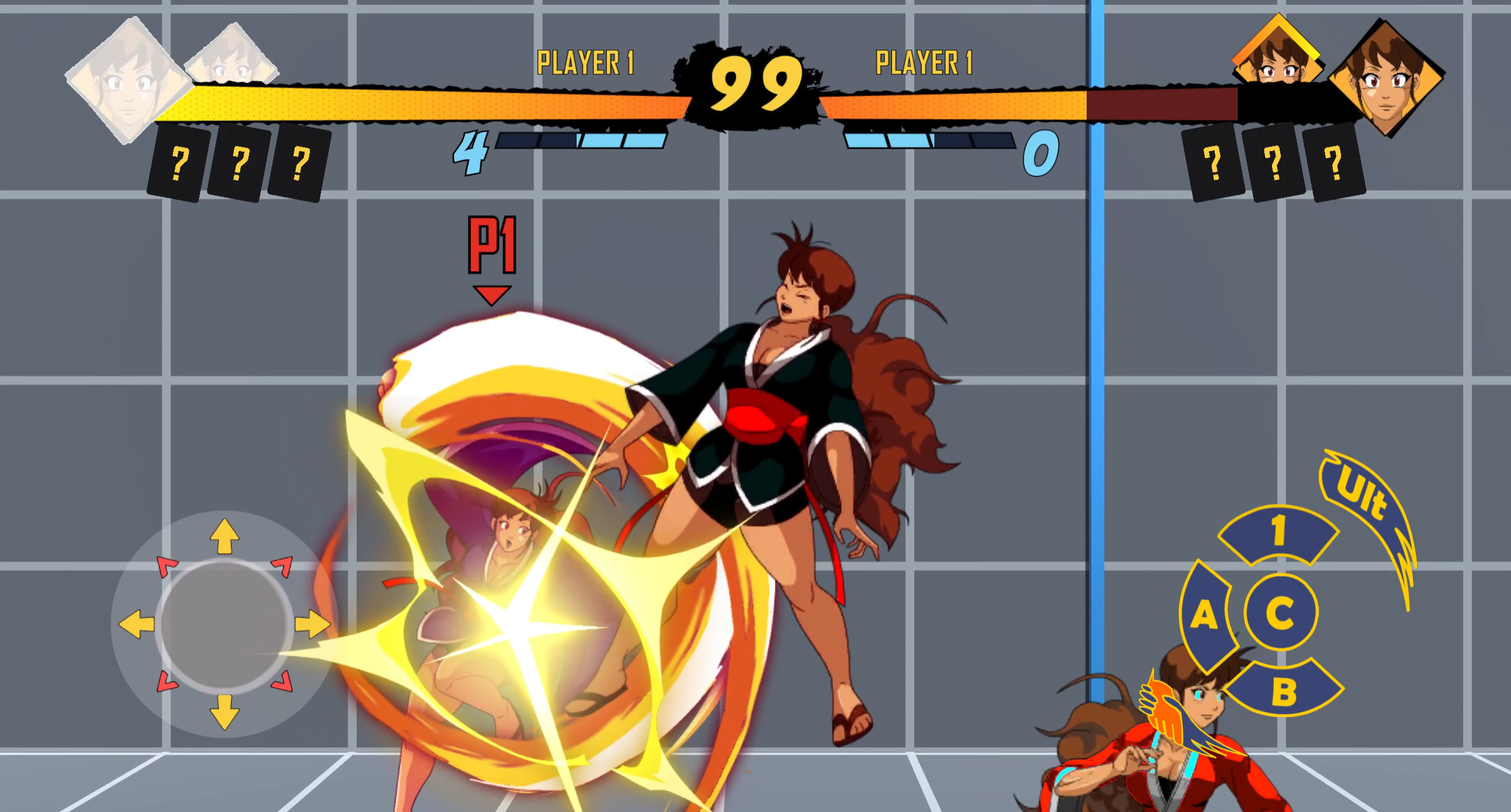 Tag-team character swap in action